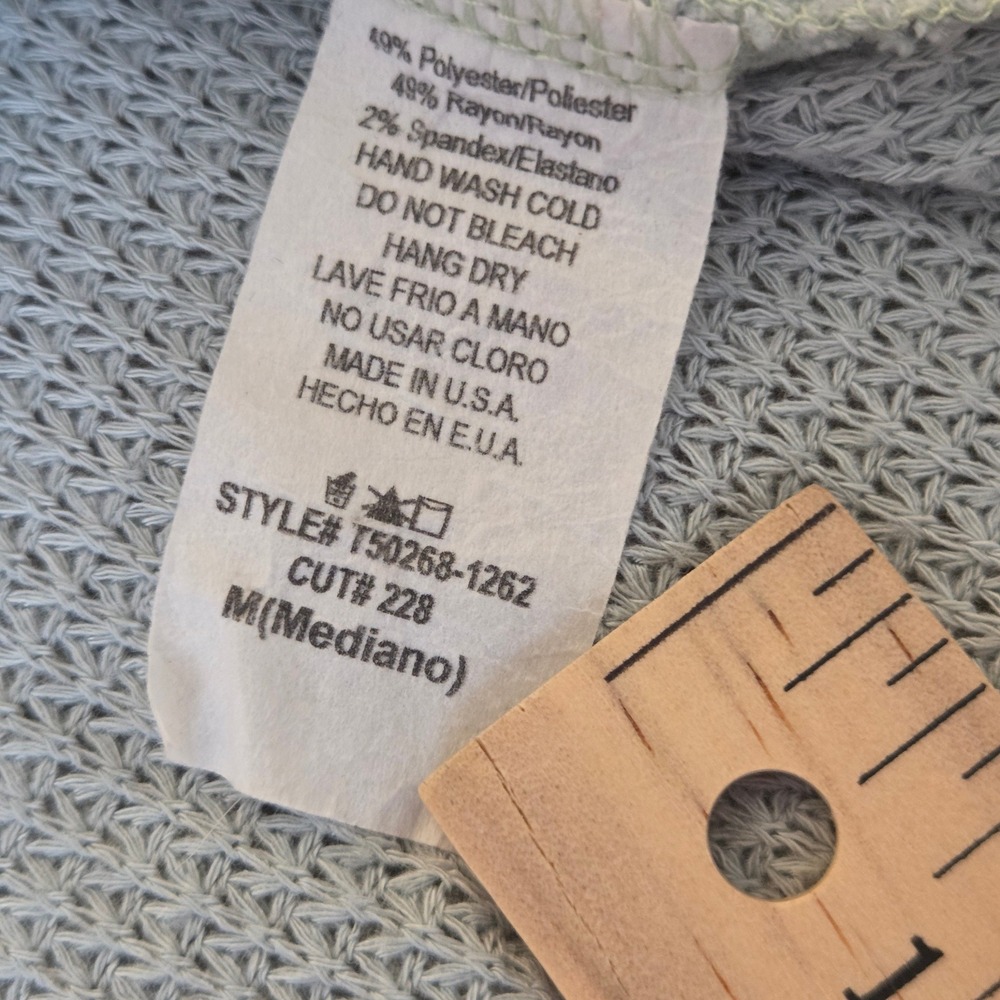 Ee:some Women Sage Green Waffle Knit Cold‎ Shoulder Top Size M - Picture 6 of 10